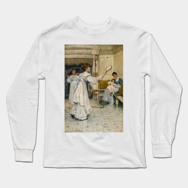 Battledore And Shuttlecock by Laura Theresa Alma-Tadema Long Sleeve T-Shirt by Classic Art Stall